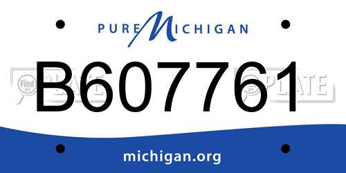 B607761 Michigan License Plate