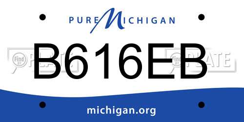 B616EB Michigan License Plate