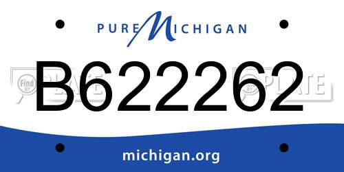 B622262 Michigan License Plate