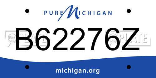 B62276Z Michigan License Plate