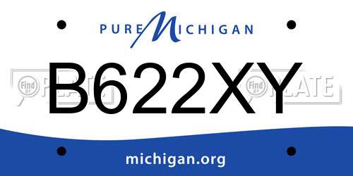 B622XY Michigan License Plate