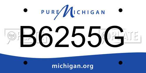 B6255G Michigan License Plate