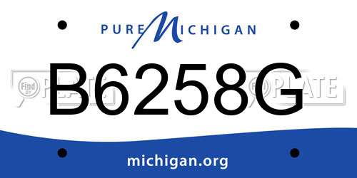 B6258G Michigan License Plate