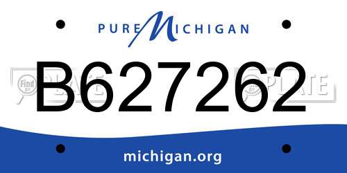 B627262 Michigan License Plate