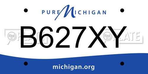 B627XY Michigan License Plate