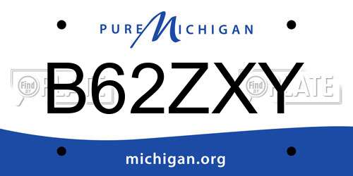 B62ZXY Michigan License Plate