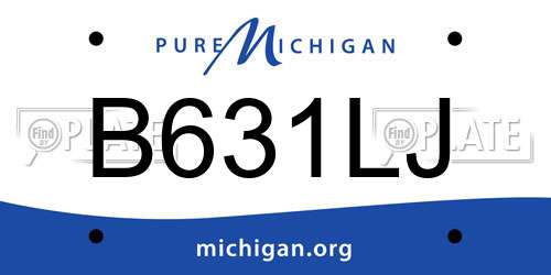 B631LJ Michigan License Plate
