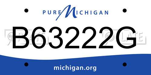 B63222G Michigan License Plate