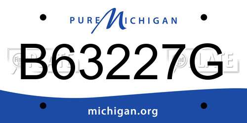 B63227G Michigan License Plate