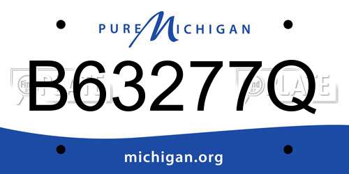 B63277Q Michigan License Plate