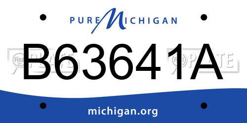 B63641A Michigan License Plate