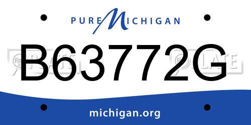 B63772G Michigan License Plate