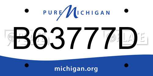 B63777D Michigan License Plate