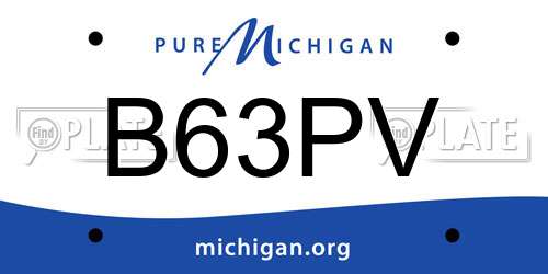 B63PV Michigan License Plate