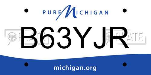 B63YJR Michigan License Plate