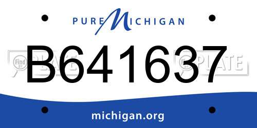 B641637 Michigan License Plate