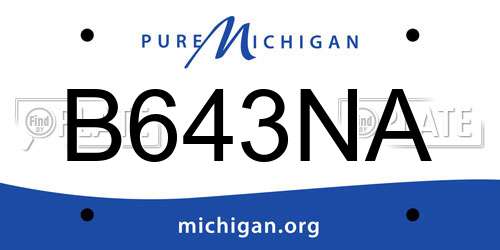 B643NA Michigan License Plate