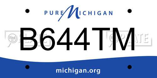 B644TM Michigan License Plate