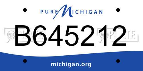 B645212 Michigan License Plate