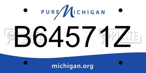 B64571Z Michigan License Plate
