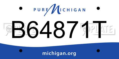 B64871T Michigan License Plate