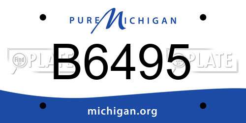 B6495 Michigan License Plate