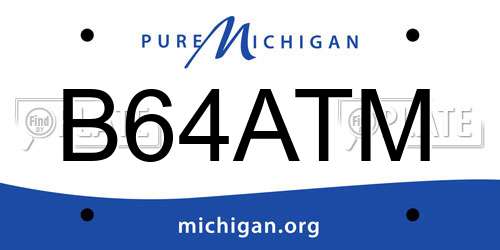 B64ATM Michigan License Plate