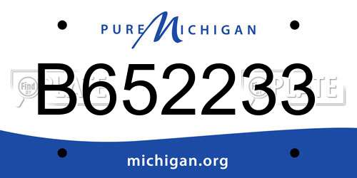 B652233 Michigan License Plate