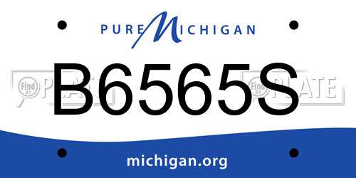B6565S Michigan License Plate