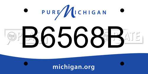 B6568B Michigan License Plate