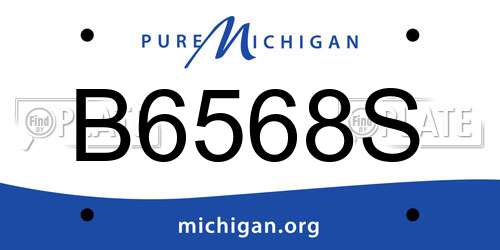 B6568S Michigan License Plate