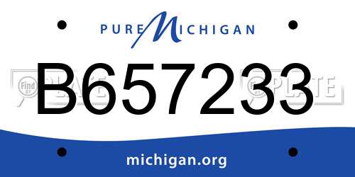 B657233 Michigan License Plate