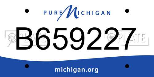 B659227 Michigan License Plate