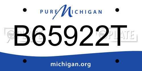 B65922T Michigan License Plate