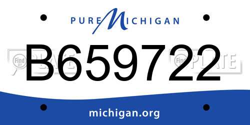 B659722 Michigan License Plate