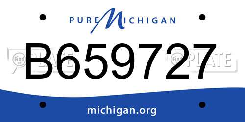 B659727 Michigan License Plate