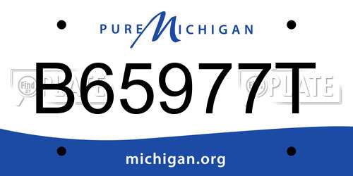 B65977T Michigan License Plate
