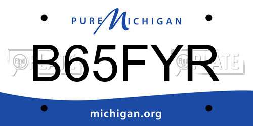 B65FYR Michigan License Plate