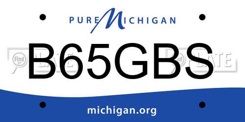 B65GBS Michigan License Plate