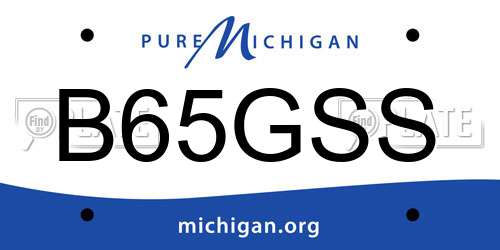 B65GSS Michigan License Plate
