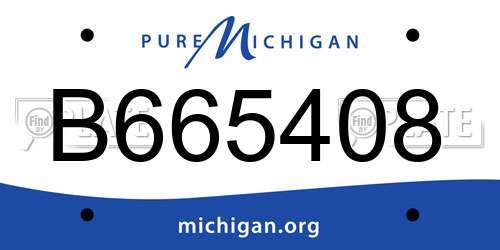 B665408 Michigan License Plate