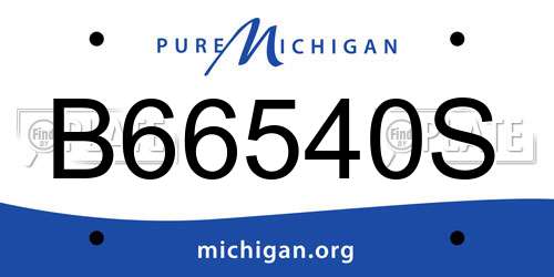 B66540S Michigan License Plate