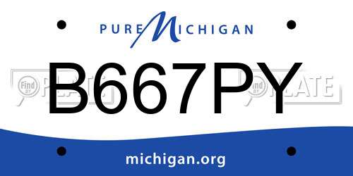 B667PY Michigan License Plate