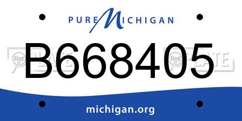 B668405 Michigan License Plate