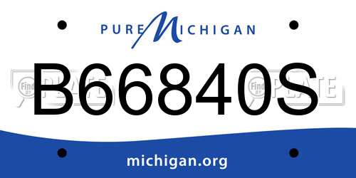 B66840S Michigan License Plate