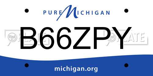 B66ZPY Michigan License Plate