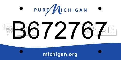 B672767 Michigan License Plate