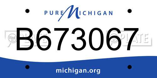 B673067 Michigan License Plate