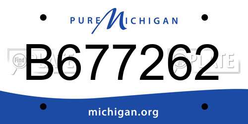 B677262 Michigan License Plate