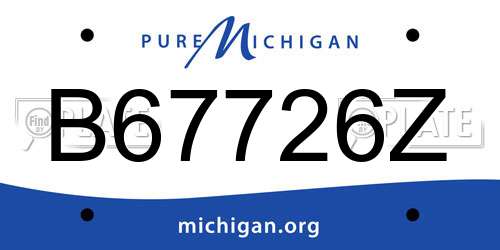 B67726Z Michigan License Plate